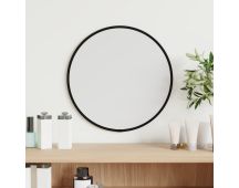 vidaXL Wall Mirror Black Ø 30 cm Round