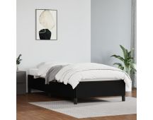 vidaXL Bed Frame Black 107x203 cm King Single Faux Leather