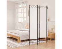 vidaXL 4-Panel Room Divider White 160x200 cm Fabric