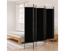 vidaXL 6-Panel Room Divider Black 240x200 cm Fabric