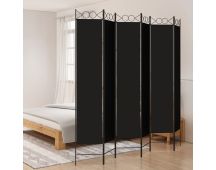 vidaXL 6-Panel Room Divider Black 240x220 cm Fabric