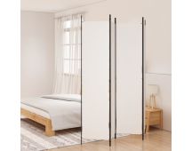 vidaXL 4-Panel Room Divider White 200x220 cm Fabric