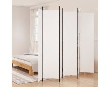 vidaXL 6-Panel Room Divider White 300x220 cm Fabric