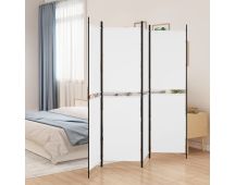 vidaXL 4-Panel Room Divider White 200x180 cm Fabric