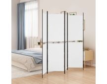 vidaXL 4-Panel Room Divider White 200x200 cm Fabric