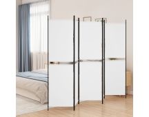 vidaXL 5-Panel Room Divider White 250x200 cm Fabric