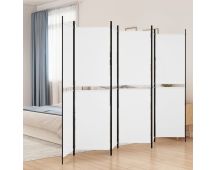 vidaXL 6-Panel Room Divider White 300x200 cm Fabric