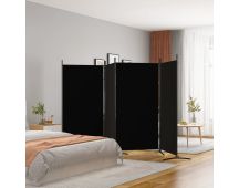 vidaXL 4-Panel Room Divider Black 346x180 cm Fabric