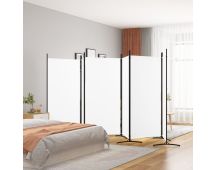 vidaXL 6-Panel Room Divider White 520x180 cm Fabric