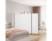 vidaXL 3-Panel Room Divider White 525x180 cm Fabric