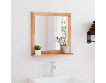 vidaXL Wall Mirror 55x55 cm Solid Wood Walnut