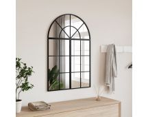 vidaXL Wall Mirror Black 60x90 cm Arch Iron