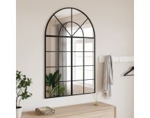 vidaXL Wall Mirror Black 80x120 cm Arch Iron