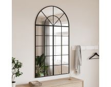 vidaXL Wall Mirror Black 80x140 cm Arch Iron