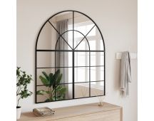 vidaXL Wall Mirror Black 100x110 cm Arch Iron