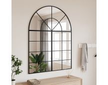 vidaXL Wall Mirror Black 100x130 cm Arch Iron