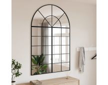 vidaXL Wall Mirror Black 100x150 cm Arch Iron