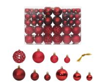 vidaXL Christmas Baubles 100 pcs Wine Red 3 / 4 / 6 cm