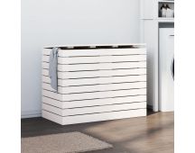 vidaXL Laundry Basket White 88.5x44x66 cm Solid Wood Pine