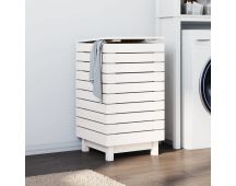 vidaXL Laundry Basket White 44x44x76 cm Solid Wood Pine