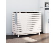 vidaXL Laundry Basket White 88.5x44x76 cm Solid Wood Pine