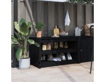 vidaXL Outdoor Kitchen Cabinet Black 106x55x64 cm Solid Wood Pine