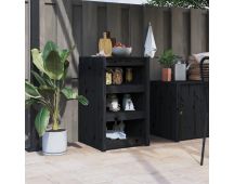 vidaXL Outdoor Kitchen Cabinet Black 55x55x92 cm Solid Wood Pine