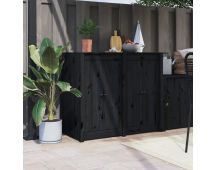 vidaXL Outdoor Kitchen Doors 2 pcs Black 50x9x82 cm Solid Wood Pine