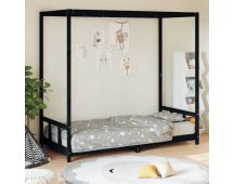 vidaXL Kids Bed Frame Black 90x190 cm Solid Wood Pine