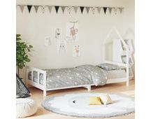 vidaXL Kids Bed Frame White 92x187 cm Single Solid Wood Pine