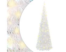 vidaXL Artificial Christmas Tree Pop-up 50 LEDs White 120 cm