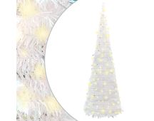 vidaXL Artificial Christmas Tree Pop-up 200 LEDs White 210 cm