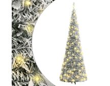 vidaXL Artificial Christmas Tree Pop-up Flocked Snow 50 LEDs 120 cm