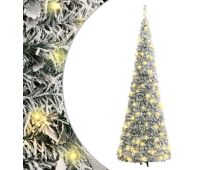 vidaXL Artificial Christmas Tree Pop-up Flocked Snow 100 LEDs 150 cm