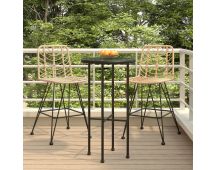 vidaXL Bar Stools 2 pcs 45x56x103.5 cm PE Rattan and Steel