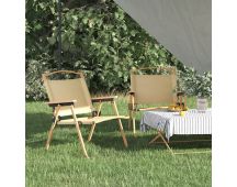 vidaXL Camping Chairs 2 pcs Beige 54x43x59 cm Oxford Fabric