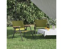 vidaXL Camping Chairs 2 pcs Green 54x43x59 cm Oxford Fabric