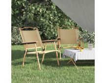 vidaXL Camping Chairs 2 pcs Beige 54x55x78 cm Oxford Fabric