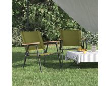 vidaXL Camping Chairs 2 pcs Green 54x55x78 cm Oxford Fabric