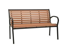 vidaXL Garden Bench Black and Brown 116 cm Steel and WPC