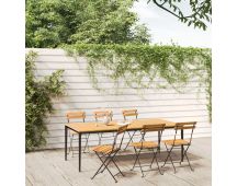 vidaXL Folding Garden Chairs 6 pcs Steel and Solid Wood Acacia