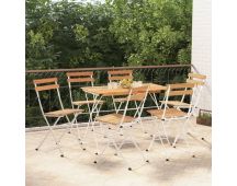 vidaXL Folding Bistro Chairs 6 pcs Solid Wood Acacia and Steel