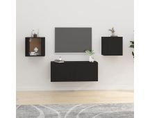 vidaXL Wall Mounted TV Cabinets 2 pcs Black 40x34.5x40 cm