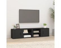 vidaXL TV Cabinets 2 pcs Black 80x31.5x36 cm Engineered Wood