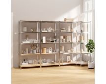 vidaXL 5-Layer Shelves 4 pcs Silver Steel and Engineered Wood