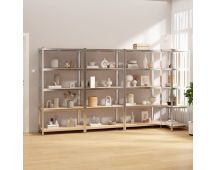 vidaXL 5-Layer Shelves 4 pcs Silver Steel and Engineered Wood