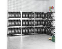 vidaXL 3-Layer Tire Racks 4 pcs Silver 110x40x200 cm Steel