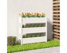 vidaXL Planter White 112x25x104.5 cm Solid Wood Pine