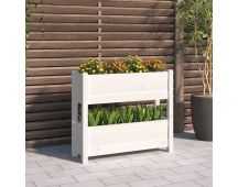 vidaXL Planter White 77x25x66 cm Solid Wood Pine