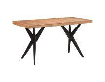 vidaXL Dining Table Black 140x70x76 cm Solid Wood Acacia